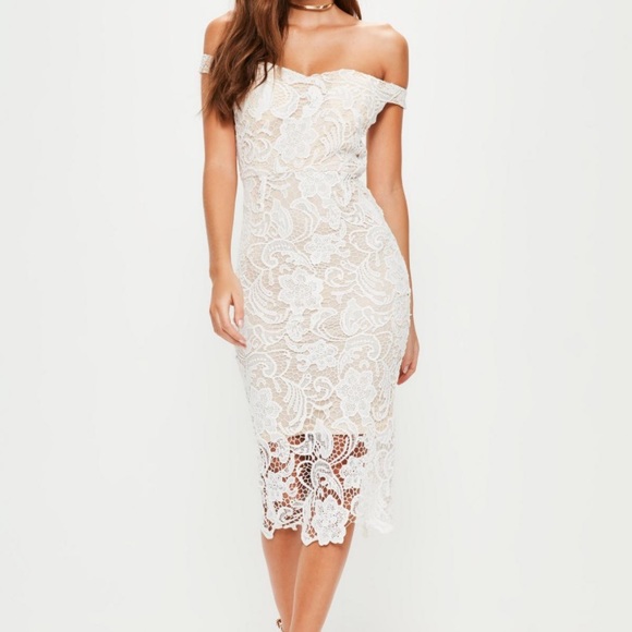 missguided lace midi dress